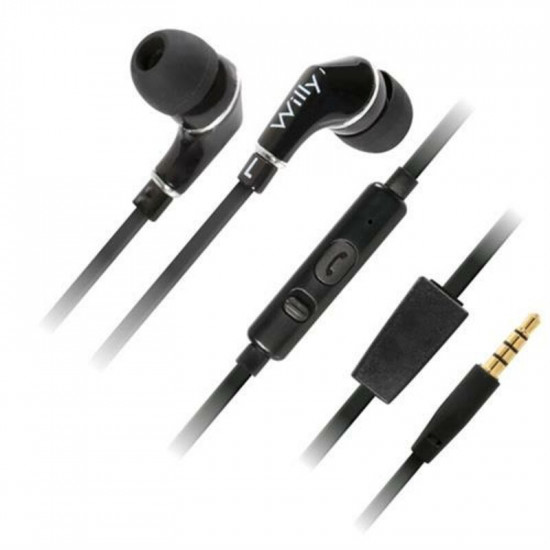 Ακουστικά με Μικρόφωνο WILLY 120cm μαύρα
