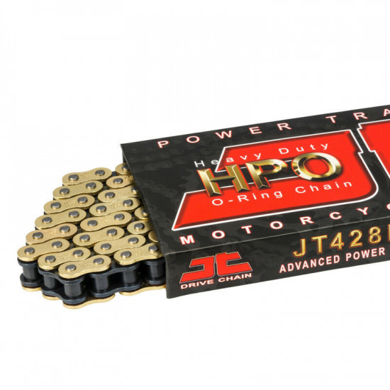 Αλυσίδα κίνησης μοτοσικλέτας JTC 428 HPO GB Χρυσή Μαύρη με 132 σύνδεσμους - JTC428HPOGB132SL