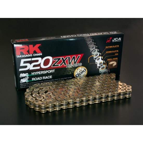 Αλυσίδα RK αυτολιπαινόμενη X-RING 520X102 σύνδεσμοι χρυσή