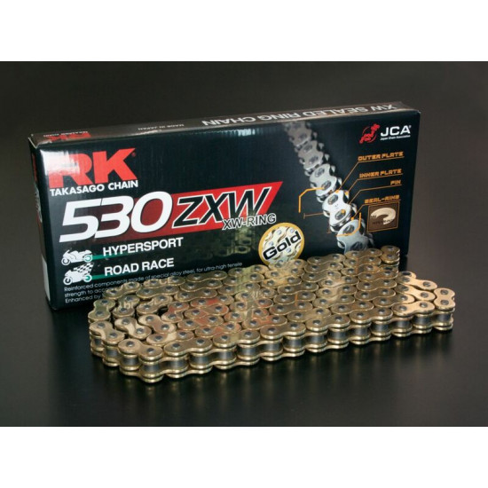 Αλυσίδα RK αυτολιπαινόμενη X-RING 530X102 σύνδεσμοι χρυσή