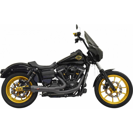 Bassani ολόσωμη εξάτμιση 2σε1 1D6B για Harley Davidson FXDB 1584 07-13 / Harley Davidson FXDF 1690 ABS 12-17 μαύρο