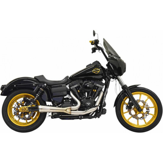 Bassani ολόσωμη εξάτμιση 2σε1 1D6SS για Harley Davidson FXDB 1584 07-13 / Harley Davidson FXDF 1690 ABS 12-17 stainless-άβαφο