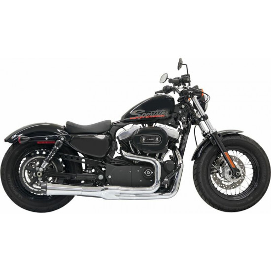 Bassani ολόσωμη εξάτμιση 2σε1 Road Rage II Mega Power Megaphone Short 1X22R για Harley Davidson XL 1200 C 04-13 χρώμιο