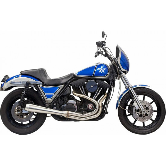 Bassani ολόσωμη εξάτμιση 2σε1 Road Rage III Megaphone Upswept 1FXRSS για Harley Davidson FXRT 1340 84-92 ασημί