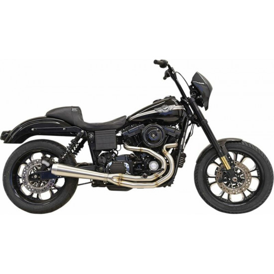 Bassani ολόσωμη εξάτμιση 2σε1 Road Rage Megaphone Short 1D3SS για Harley Davidson FXDB 1584 07-13 άβαφο