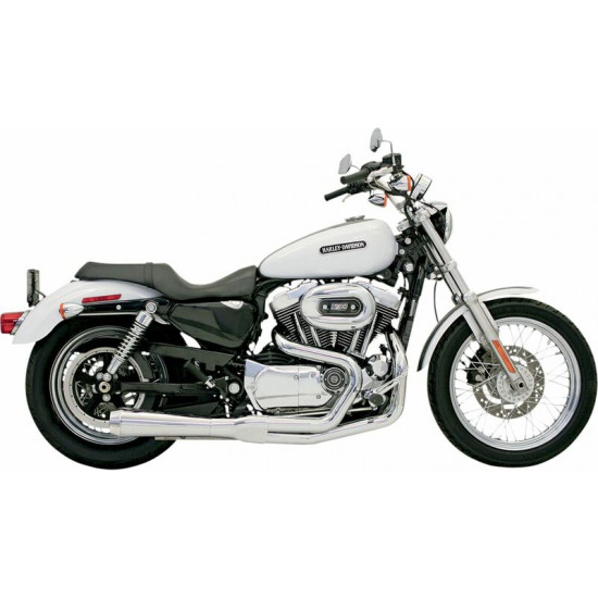 Bassani ολόσωμη εξάτμιση 2σε1 Road Rage Megaphone Short Straight 14212J για Harley Davidson XLH 883 86-03 χρώμιο