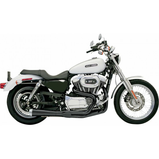 Bassani ολόσωμη εξάτμιση 2σε1 Road Rage Megaphone Short Straight 14222J για Harley Davidson XLH 883 86-03 μαύρο