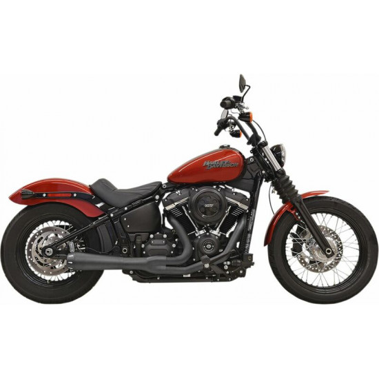 Bassani ολόσωμη εξάτμιση 2σε1 Road Rage Megaphone Short Straight-Cut 1S72RB για Harley Davidson FLSL 1750 ABS 18-21 μαύρο