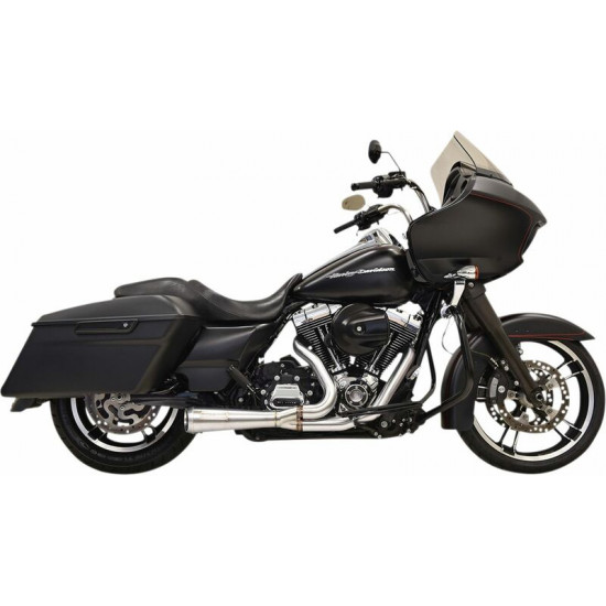 Bassani ολόσωμη εξάτμιση 2σε1 Road Rage Megaphone Short Straight Reverse Cone 1F52SS για Harley Davidson FLHRCI 1450 EFI 99-06 ασημί