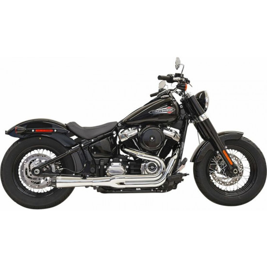 Bassani ολόσωμη εξάτμιση 2σε1 Road Rage Megaphone Short Straight Wrap-around Rear Pipe Straight-Cut 1S92R για Harley Davidson FLSL 1750 ABS 18-21 χρώμιο