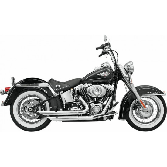 Bassani ολόσωμη εξάτμιση 2σε2 Firepower Series Round Staggered Straight Slash-Cut 12113B για Harley Davidson FXST 1340 85-99 / Harley Davidson FXSTC 1340 86-98 χρώμιο