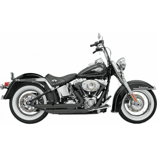 Bassani ολόσωμη εξάτμιση 2σε2 Firepower Series Round Staggered Straight Slash-Cut 12123B για Harley Davidson FXST 1340 85-99 / Harley Davidson FXSTC 1340 86-98 μαύρο