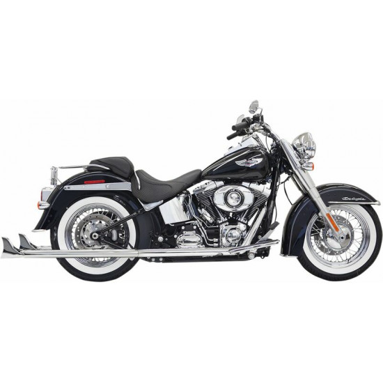 Bassani ολόσωμη εξάτμιση 2σε2 Fishtail Duals Straight 1S66E-36 για Harley Davidson FLSTC 1690 ABS 12-17 / Harley Davidson FLSTFB 1690 ABS 12-17 χρώμιο
