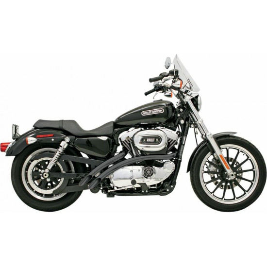 Bassani ολόσωμη εξάτμιση 2σε2 Radius Sweeper Curved Slash-Cut XL-FF12B για Harley Davidson XLH 883 86-03 μαύρο