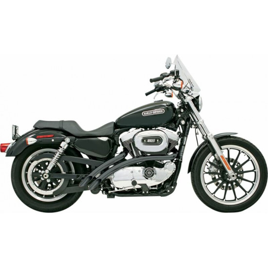 Bassani ολόσωμη εξάτμιση 2σε2 Radius Sweeper Curved Slash-Cut XL4-FF12CLB για Harley Davidson XL 1200 C 07-13 μαύρο