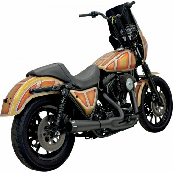 Bassani ολόσωμη εξάτμιση 2σε1 Road Rage Megaphone Short Upswept Reverse Cone 1FXR2B για Harley Davidson FXR 1340 86-94 μαύρο