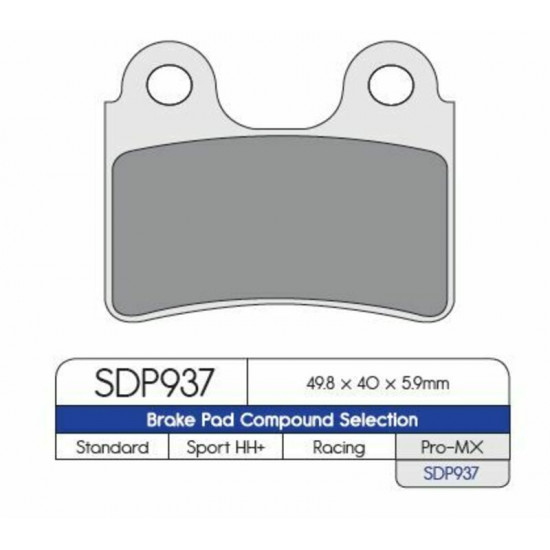 DP-Dunlopad μεταλλικά τακάκια SDP937 για BETA EVO 125 09-20 / BETA EVO 250 09-20 1 σετ για 1 δαγκάνα