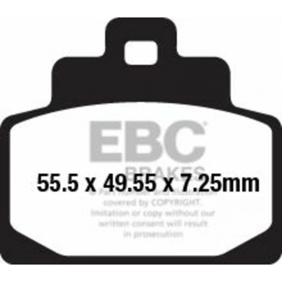 EBC οργανικά τακάκια scooter SFA681 για VESPA GTS 300 I.E. ABS 14-20 / VESPA GTS 125 IGET ABS 17-20 1 σετ για 1 δαγκάνα