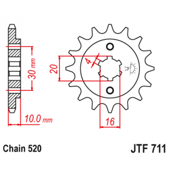 Εμπρόσθιο γρανάζι κίνησης μάρκας JT 13 δοντιών για Cagiva Mito 125 Evolution (00 03) - JTF711.13