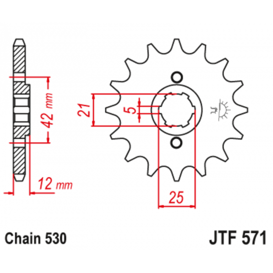Εμπρόσθιο γρανάζι κίνησης μάρκας JT 16 δοντιών για Yamaha XJ 600 (86 91) - JTF571.16