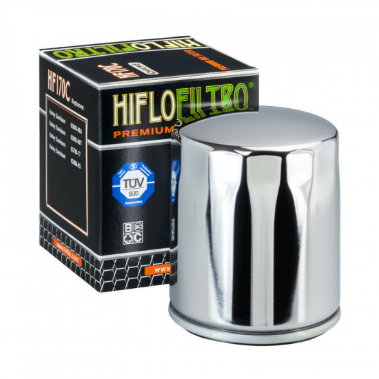 HIFLOFILTRO φίλτρο λαδιού HF170C χρώμιο για Harley Davidson XLH 883 86-03 / Harley Davidson XL 1200 C 96-16