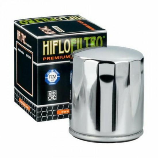 HIFLOFILTRO φίλτρο λαδιού HF174C χρώμιο για Harley Davidson VRSCDX 1250 ABS 08-16 / Harley Davidson VRSCF 1250 ABS 09-16