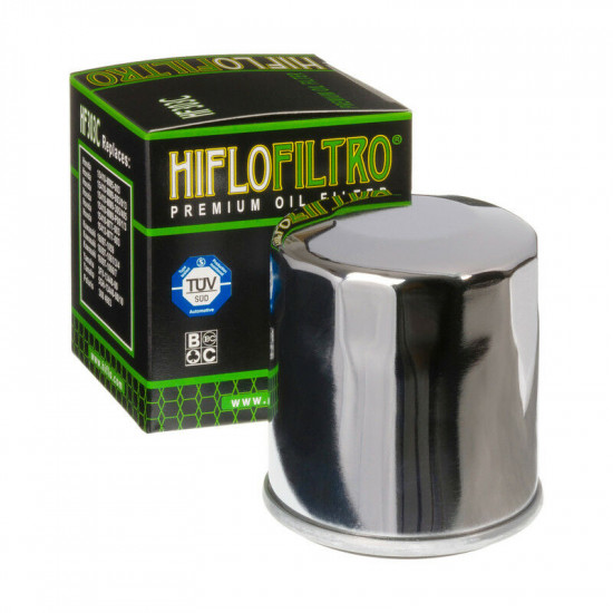HIFLOFILTRO φίλτρο λαδιού HF303C χρώμιο για KAWASAKI VN 900 06-16 / KAWASAKI EN 650 ABS 15-21 / KAWASAKI KLZ 1000 ABS 12-21