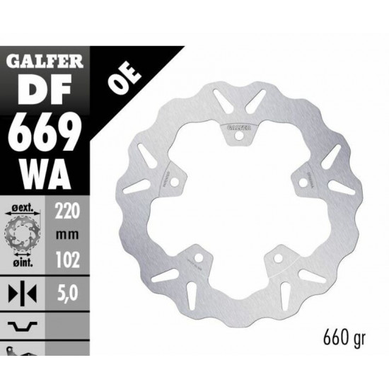 GALFER δισκόπλακα μαργαρίτα Wave® 220mm DF669WA για APRILIA TUONO V4 1100 RR ABS 17-23 / APRILIA RSV4 1000 09-13