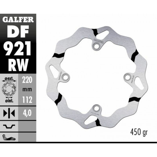 GALFER δισκόπλακα μαργαρίτα Wave® 220mm DF921RW για SHERCO SE-R 250 14-22 / SHERCO SE-R 300 14-22