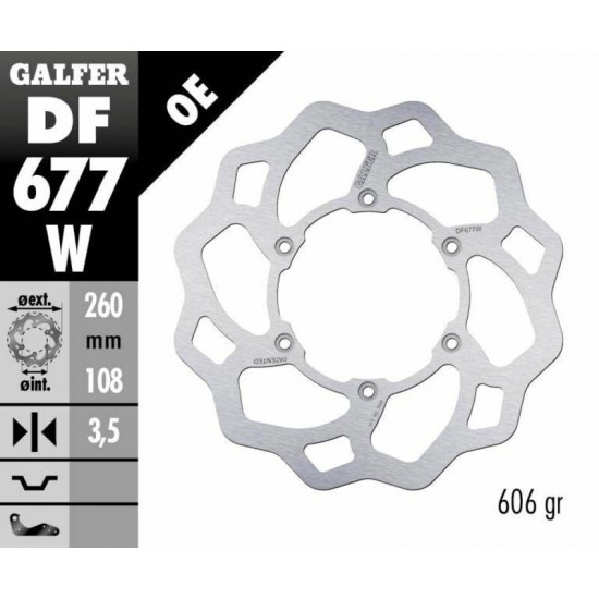 GALFER δισκόπλακα μαργαρίτα Wave® 260mm DF677W για GAS GAS EC 250 94-23 / GAS GAS EC 300 99-23