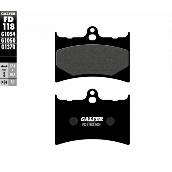 GALFER ημιμεταλλικά τακάκια FD118G1054 για APRILIA RS 125 92-05 / APRILIA AF1 125 90-93 1 σετ για 1 δαγκάνα