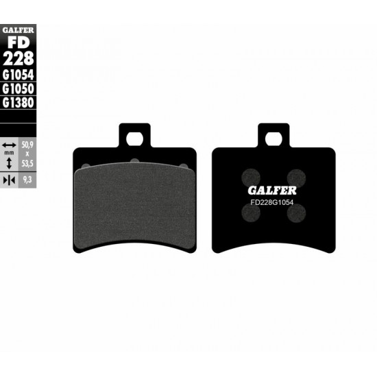 GALFER ημιμεταλλικά τακάκια FD228G1054 για MALAGUTI GT 500 04-11 / APRILIA SCARABEO 500 03-08 1 σετ για 1 δαγκάνα