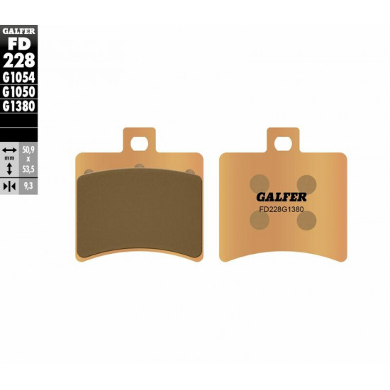 GALFER μεταλλικά τακάκια FD228G1380 για APRILIA ATLANTIC 500 05-10 / APRILIA SCARABEO 300 I.E. 09-13 1 σετ για 1 δαγκάνα