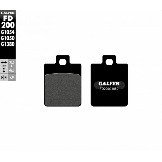 GALFER οργανικά τακάκια FD200G1050 για PIAGGIO LIBERTY 50 4T 01-08 / GILERA STALKER 50 DT 97-06 1 σετ για 1 δαγκάνα