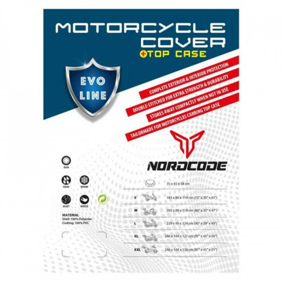 Kάλυμμα μοτό αδιαβροχο Nordcode Evo Line XL -Topcase 246-104-127