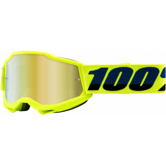 Μάσκα Accuri 2 Fluo Yellow 100% Fluorescent Yellow Mirrored Lens Triple Layer foam δέχεται Tear Off