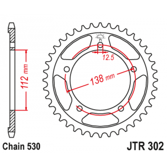 Πίσω γρανάζι κίνησης μάρκας JT 39 δοντιών για Honda CBR 1100 XX Black Bird (97 04) - JTR302.39