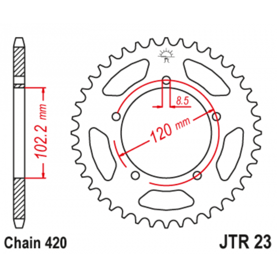 Πίσω γρανάζι μηχανής JT 47 δοντιών για Aprilia 50 RS και Tuono - JTR23.47