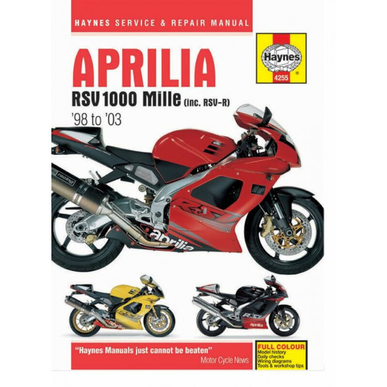 Service Manual Αγγλικό της Haynes για APRILLA RSV 1000 Mille 1998-2003