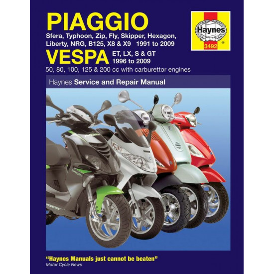 Service Manual Αγγλικό της Haynes για PIAGGIO (VESPA) SCOOTERS