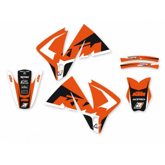 BLACKBIRD RACING σετ αυτοκόλλητα 2514N για KTM EXC 400 RACING 01-02 / KTM EXC 520 RACING 01-02 μαύρο-πορτοκαλί-λευκό
