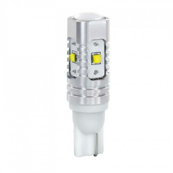T10 10-30V W2,1x9,5d 380lm (ΚΑΡΦΩΤΟ) Λευκό Διάθλασης MEGA-LED 45 CREE-LED BLISTER 2τεμ.