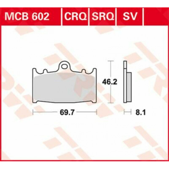 TRW κεραμικά τακάκια MCB602CRQ για KAWASAKI ZXR 400 89-94 / SUZUKI GSF 1250 S ABS 07-16 1 σετ για 1 δαγκάνα