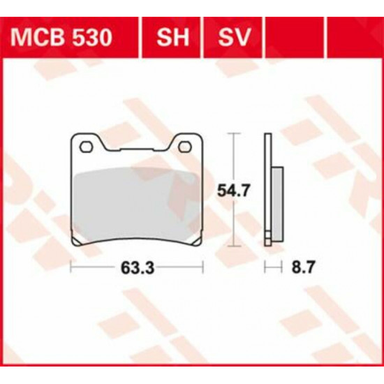 TRW μεταλλικά τακάκια MCB530SH για YAMAHA TDM 850 91-01 / YAMAHA XJ 900 S 95-03 1 σετ για 1 δαγκάνα