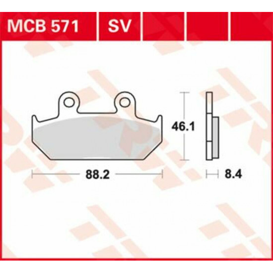TRW μεταλλικά τακάκια MCB571SV για HONDA NX 650 90-95 / HONDA CBR 1000 F 87-88 1 σετ για 1 δαγκάνα