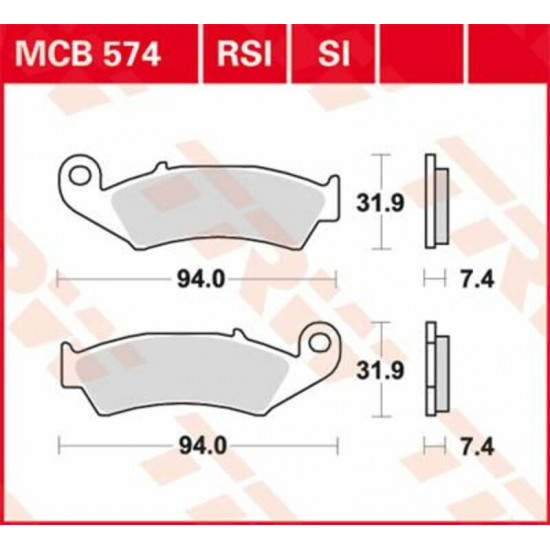 TRW μεταλλικά τακάκια MCB574SI για HONDA XR 600 R 88-99 / HONDA CR 250 R 87-94 1 σετ για 1 δαγκάνα
