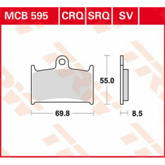 TRW μεταλλικά τακάκια MCB595SV για TRIUMPH THUNDERBIRD 1700 ABS 11-18 / SUZUKI GSX-R 750 88-93 1 σετ για 1 δαγκάνα