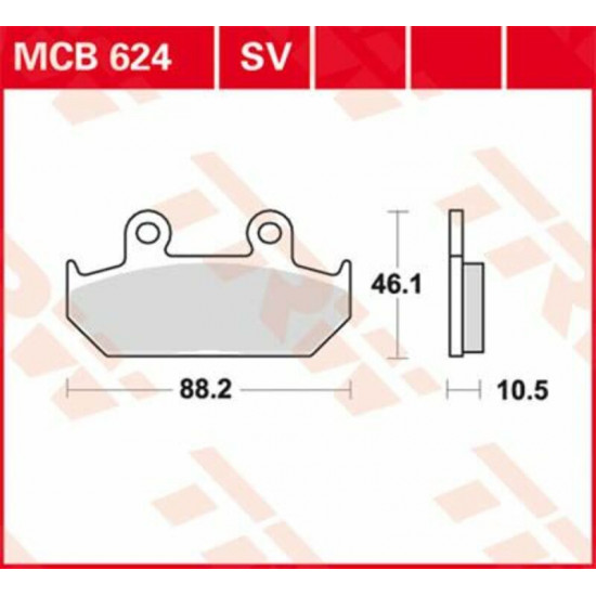 TRW μεταλλικά τακάκια MCB624SV για CAGIVA CANYON 500 98-05 / HONDA VT 600 C 89-93 1 σετ για 1 δαγκάνα