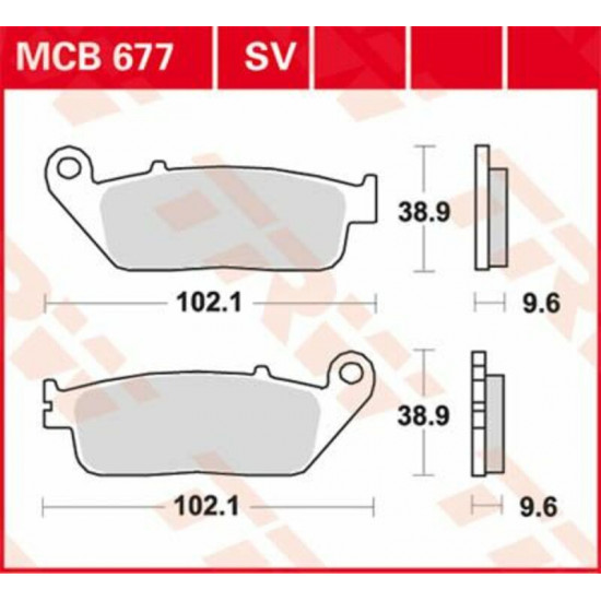 TRW μεταλλικά τακάκια MCB677SV για HONDA VT 750 C 97-09 / HONDA CB 500 F ABS 13-22 1 σετ για 1 δαγκάνα