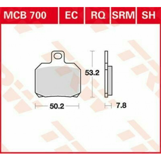 TRW μεταλλικά τακάκια MCB700SH για APRILIA TUONO V4 1100 RR ABS 15-23 / DUCATI MONSTER 821 ABS 15-20 1 σετ για 1 δαγκάνα